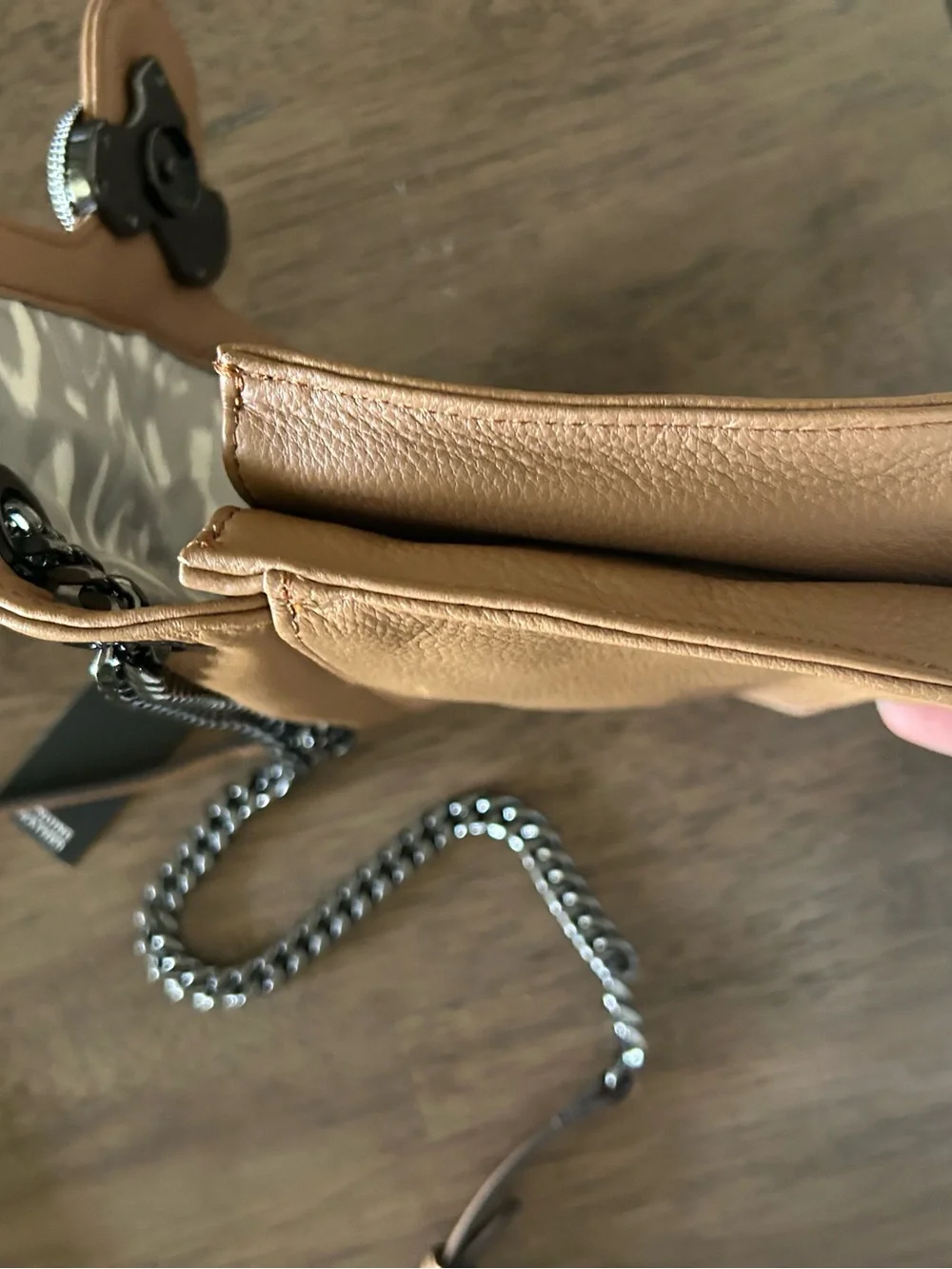 Aimee Kestenberg Tan Leather Heart-Accent Crossbody Bag